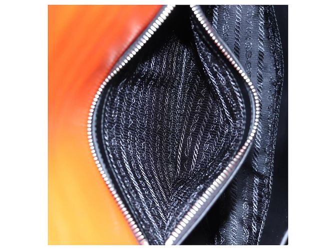 PRADA Shoulder Bag Leather Orange Silver - vista 26