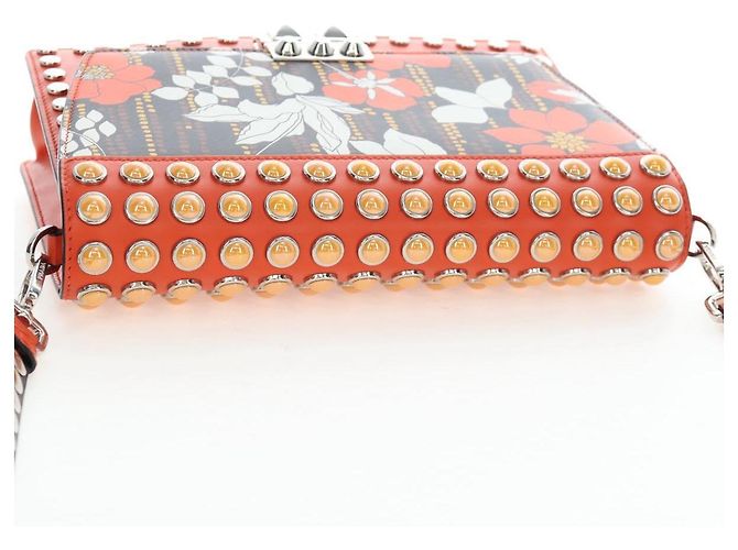 PRADA Shoulder Bag Leather Orange Silver - vista 6