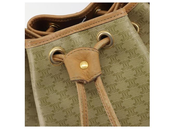Céline CELINE Macadam Canvas Hand Bag PVC Beige Gold - vista 10
