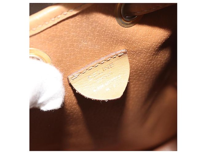 Céline CELINE Macadam Canvas Hand Bag PVC Beige Gold - vista 12