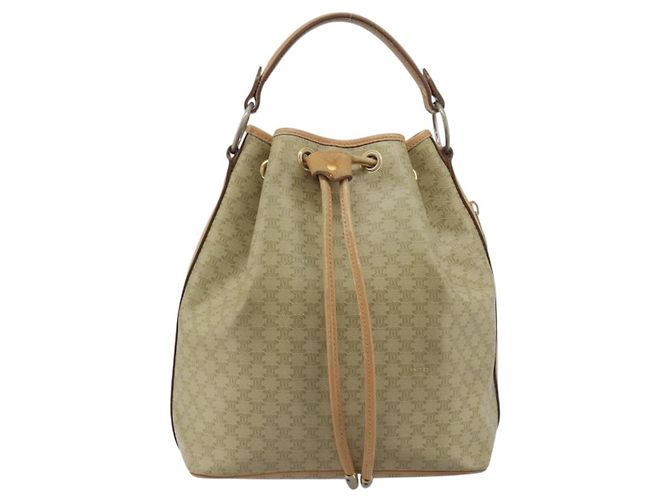 Céline CELINE Macadam Canvas Hand Bag PVC Beige Gold - vista 13
