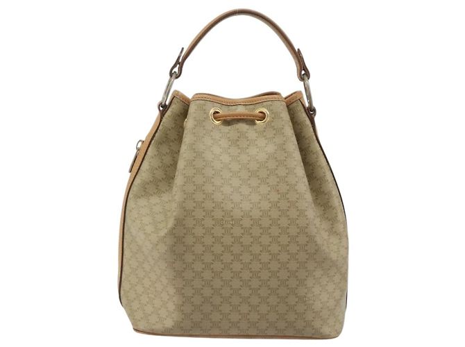 Céline CELINE Macadam Canvas Hand Bag PVC Beige Gold - vista 2