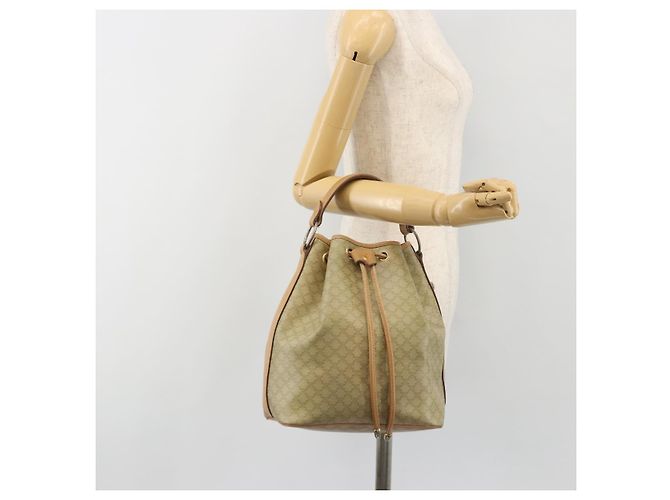 Céline CELINE Macadam Canvas Hand Bag PVC Beige Gold - vista 21