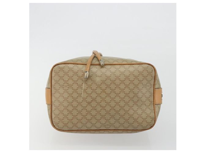 Céline CELINE Macadam Canvas Hand Bag PVC Beige Gold - vista 5