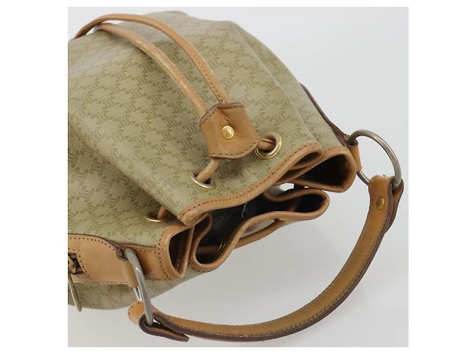 Céline CELINE Macadam Canvas Hand Bag PVC Beige Gold - vista 6