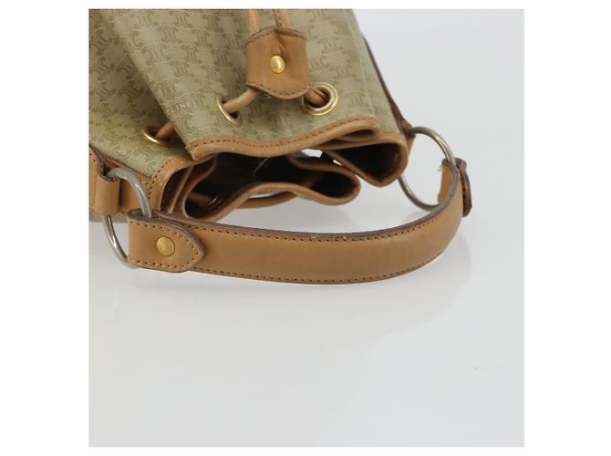 Céline CELINE Macadam Canvas Hand Bag PVC Beige Gold - vista 7