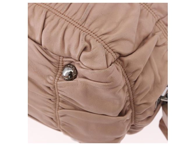 PRADA Gathered Hand Bag Leather 2way Pink Silver - vista 19