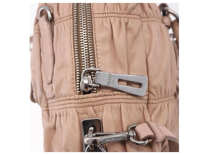 PRADA Gathered Hand Bag Leather 2way Pink Silver - vista 21