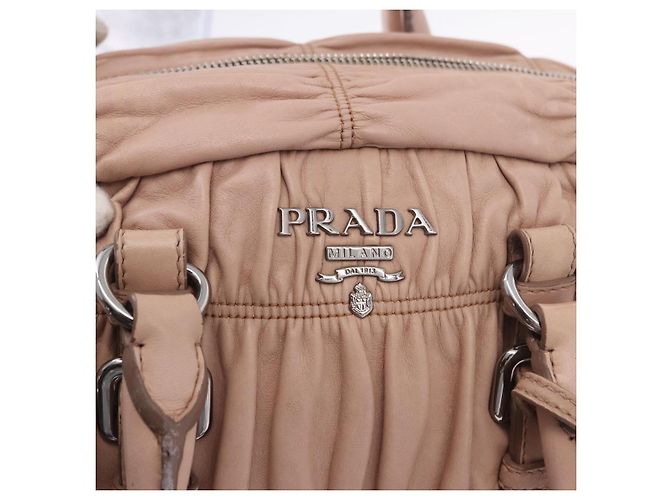 PRADA Gathered Hand Bag Leather 2way Pink Silver - vista 22
