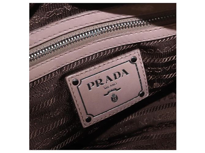 PRADA Gathered Hand Bag Leather 2way Pink Silver - vista 24