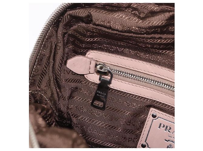 PRADA Gathered Hand Bag Leather 2way Pink Silver - vista 27