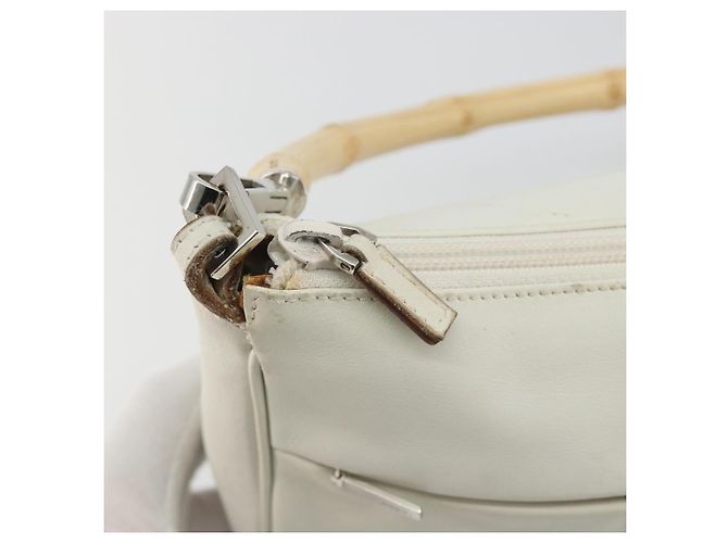 GUCCI Bamboo Shoulder Bag Leather White Silver 001 3870 - vista 18
