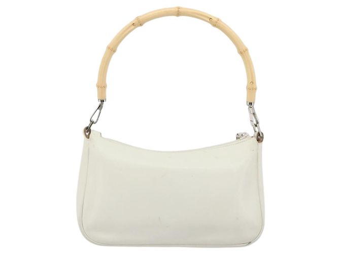 GUCCI Bamboo Shoulder Bag Leather White Silver 001 3870 - vista 2