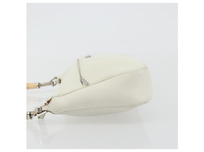 GUCCI Bamboo Shoulder Bag Leather White Silver 001 3870 - vista 4
