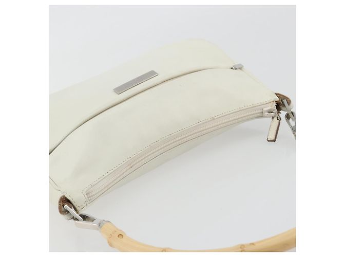 GUCCI Bamboo Shoulder Bag Leather White Silver 001 3870 - vista 6