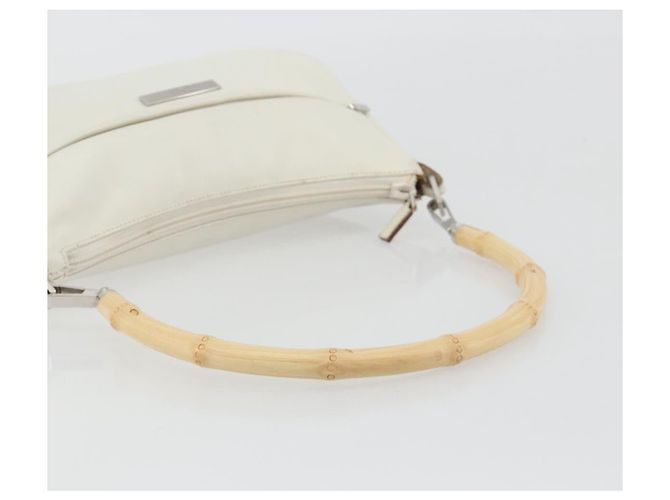 GUCCI Bamboo Shoulder Bag Leather White Silver 001 3870 - vista 7