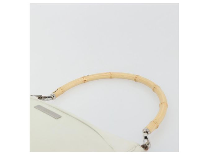 GUCCI Bamboo Shoulder Bag Leather White Silver 001 3870 - vista 8