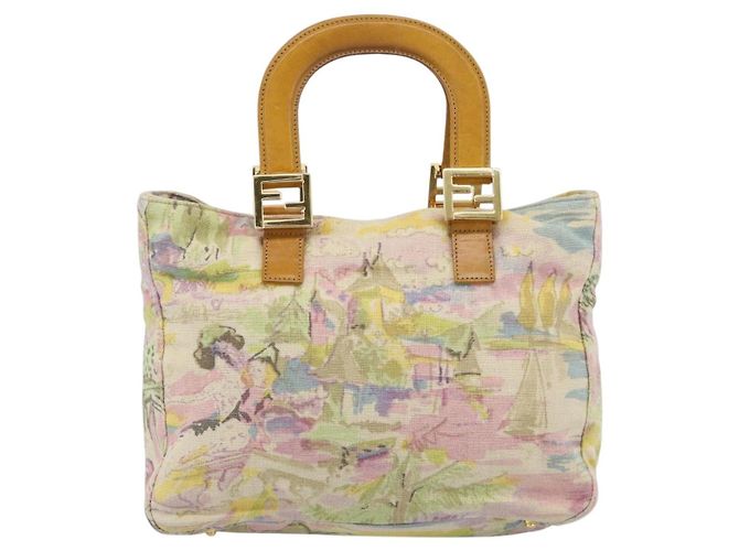 FENDI Hand Bag Canvas Beige Gold - vista 13