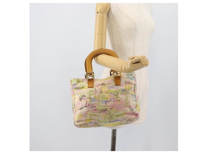 FENDI Hand Bag Canvas Beige Gold - vista 22