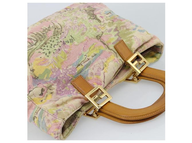 FENDI Hand Bag Canvas Beige Gold - vista 6