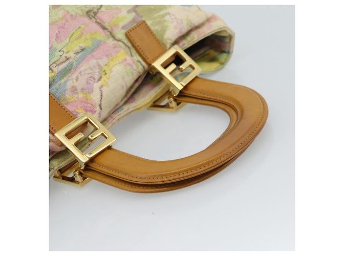 FENDI Hand Bag Canvas Beige Gold - vista 7
