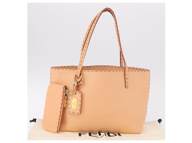FENDI Celeria Hand Bag Leather With Pouch Orange Gold - vista 12