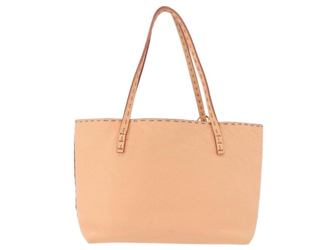 FENDI Celeria Hand Bag Leather With Pouch Orange Gold - vista 2
