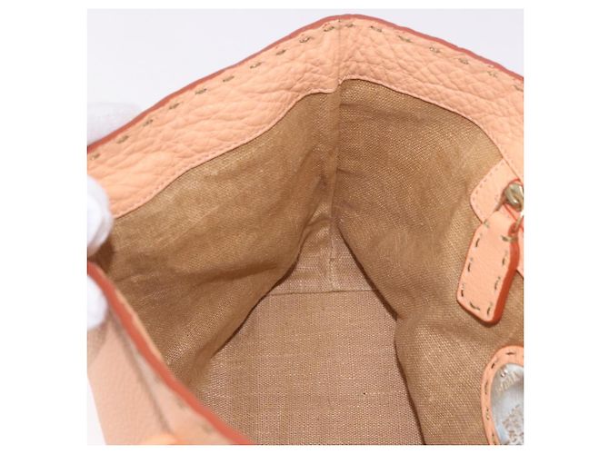 FENDI Celeria Hand Bag Leather With Pouch Orange Gold - vista 21