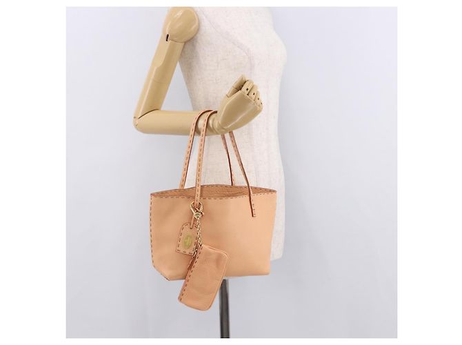 FENDI Celeria Hand Bag Leather With Pouch Orange Gold - vista 27