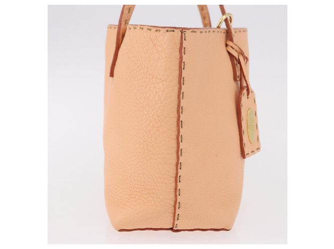 FENDI Celeria Hand Bag Leather With Pouch Orange Gold - vista 4