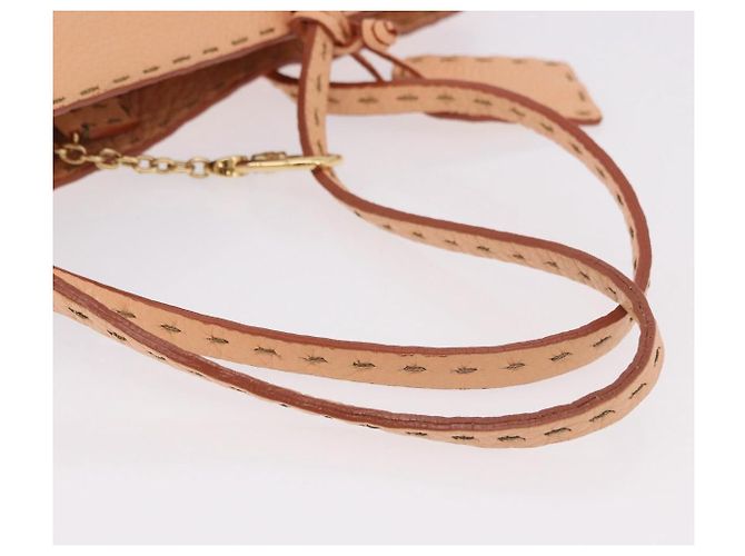 FENDI Celeria Hand Bag Leather With Pouch Orange Gold - vista 8
