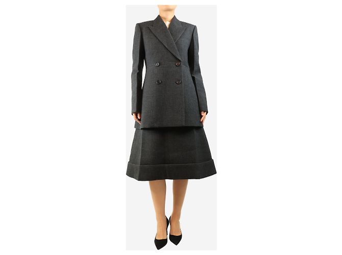 Prada Completo due pezzi blazer e gonna grigio - size UK 10 - vista 3