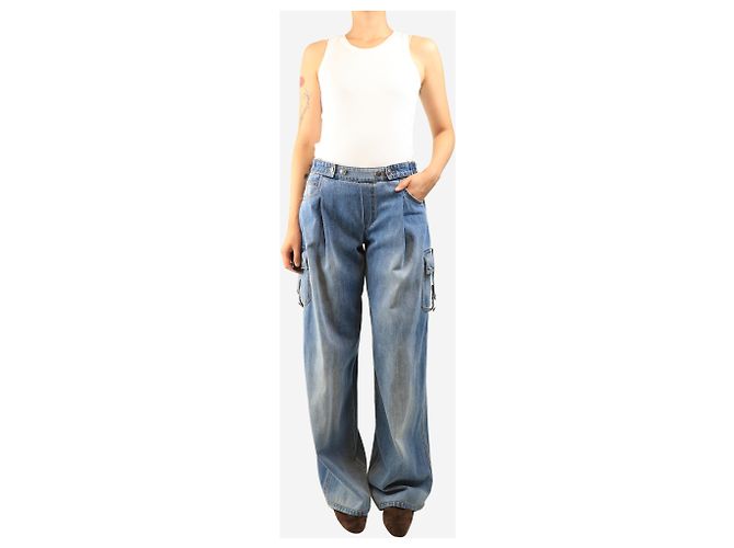 Ermanno Scervino Vaqueros combat azules - size UK 8 - vista 2