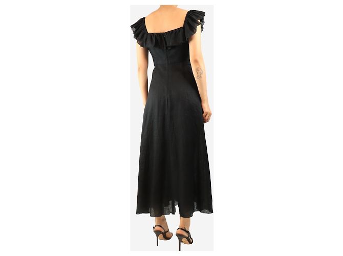 Zimmermann Schwarzes Leinen-Midikleid - Größe UK 10 - Ansicht 2