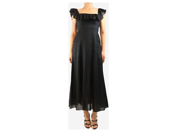 Zimmermann Schwarzes Leinen-Midikleid - Größe UK 10 - Ansicht 3