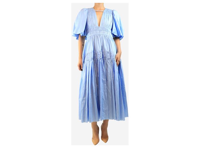 Maje Vestido azul de mangas abullonadas - size UK 14 - vista 3