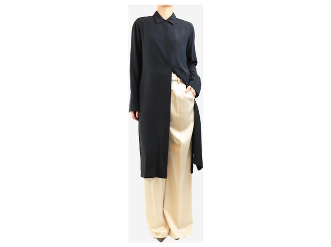 Joseph Vestido camisero de crepé negro - size UK 12 - vista 3