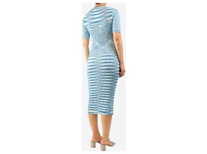 Missoni Blaues Midi-Kleid aus Rippstrick - size UK 12 - Ansicht 2