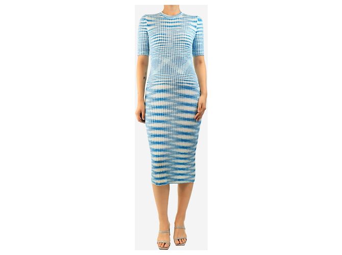 Missoni Blaues Midi-Kleid aus Rippstrick - size UK 12 - Ansicht 3