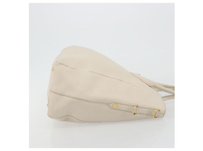 PRADA Hand Bag Vittero Dino Leather 2way White Gold - vista 3