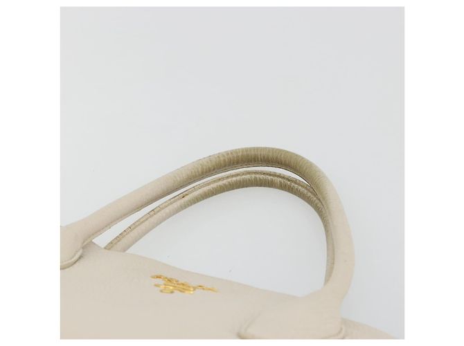 PRADA Hand Bag Vittero Dino Leather 2way White Gold - vista 8