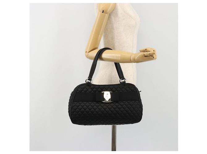 Salvatore Ferragamo Hand Bag Nylon Black Silver - vista 23
