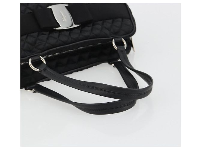 Salvatore Ferragamo Hand Bag Nylon Black Silver - vista 7