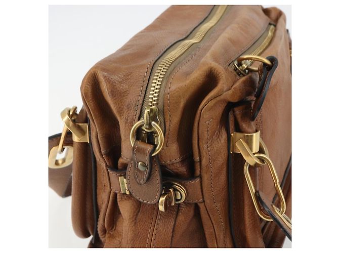 Chloé Chloe Paraty Hand Bag Leather Brown Gold - vista 10