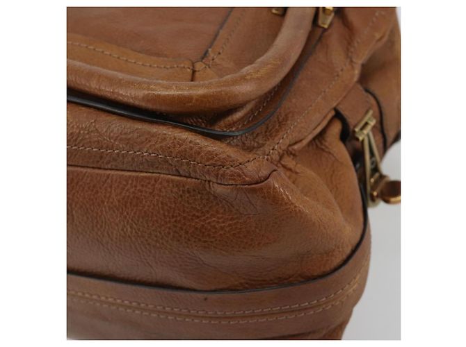 Chloé Chloe Paraty Hand Bag Leather Brown Gold - vista 15