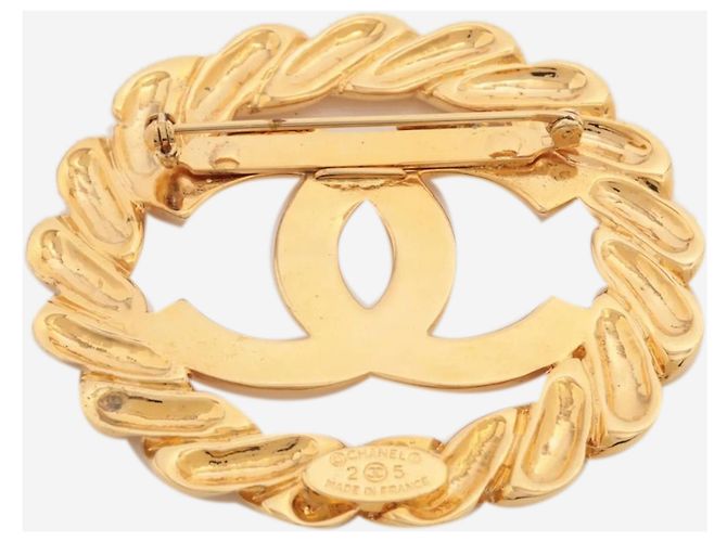 Chanel Spilla Gold Coco Mark wreath 25 D'oro - vista 3