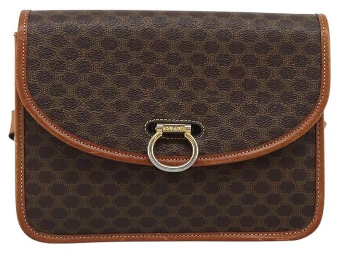 Céline CELINE Macadam Shoulder Bag PVC Leather Brown Gold - vista 13