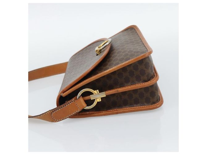 Céline CELINE Macadam Shoulder Bag PVC Leather Brown Gold - vista 3