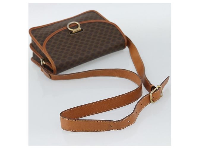 Céline CELINE Macadam Shoulder Bag PVC Leather Brown Gold - vista 7