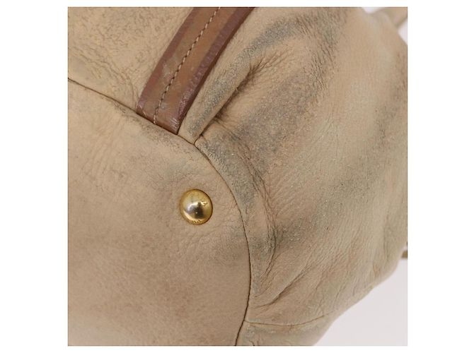 PRADA Tote Bag Leather 2way Beige Gold - vista 10